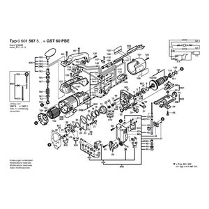 Запчасти для электролобзика Bosch GST 60 PBE 230 V 0601587503