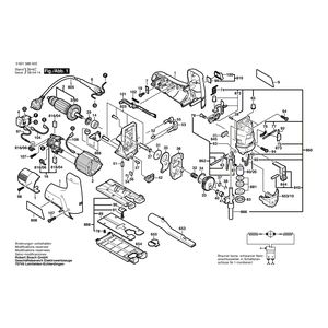 Запчасти для электролобзика Bosch GST 100 230 V 0601588003, деталировка 1