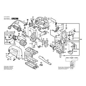 Запчасти для электролобзика Bosch GST 100 B 230 V 0601589003, деталировка 1
