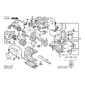 Запчасти для электролобзика Bosch GST 100 B 230 V 0601589160, деталировка 1 Запчасти для электролобзика Bosch GST 100 B 230 V 0601589160, деталировка 1