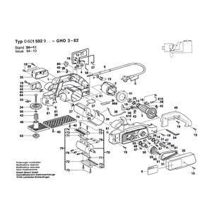Запчасти для рубанка Bosch GHO 3-82 220 V 0601592960, деталировка 1