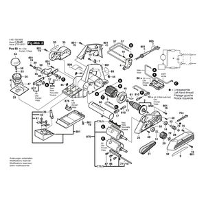 Запчасти для рубанка Bosch GHO 36-82 C 230 V 0601593666, деталировка 3