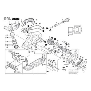 Запчасти для рубанка Bosch GHO 26-82 230 V 0601594303, деталировка 1