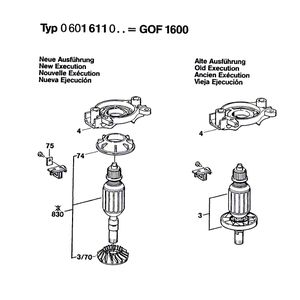Запчасти для вертикальной фрезерной машины Bosch GOF 1600 220 V 0601611003, деталировка 3 Запчасти для вертикальной фрезерной машины Bosch GOF 1600 220 V 0601611003, деталировка 3