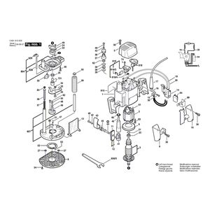 Запчасти для вертикальной фрезерной машины Bosch GOF 1200 A 230 V 0601613003, деталировка 1