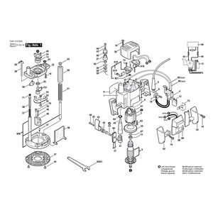 Запчасти для вертикальной фрезерной машины Bosch GOF 1300 CE 230 V 0601613603, деталировка 1