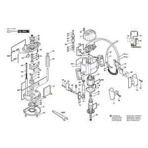 Запчасти для вертикальной фрезерной машины Bosch GOF 900 A 230 V 0601614003, деталировка 1
