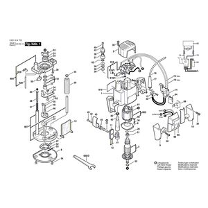 Запчасти для вертикальной фрезерной машины Bosch GOF 900 ACE 230 V 0601614703, деталировка 1