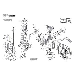 Запчасти для вертикальной фрезерной машины Bosch GOF 1600 A 230 V 0601615003, деталировка 1