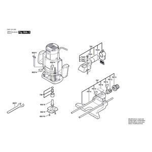 Запчасти для вертикальной фрезерной машины Bosch GOF 1600 A 230 V 0601615003, деталировка 2