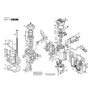 Запчасти для вертикальной фрезерной машины Bosch GOF 1700 ACE 220 V 0601615703, деталировка 1