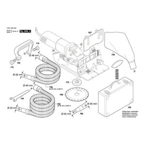 Запчасти для плоскодюбельной машины Bosch GFF 22 A 230 V 0601620003, деталировка 4