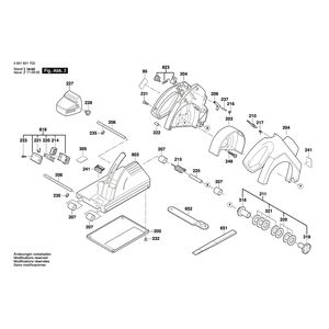 Запчасти для шлицефрезерной машины Bosch GNF 35 CA 230 V 0601621703, деталировка 2