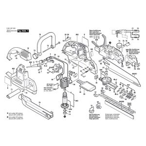 Запчасти для ножовки Bosch GFZ 14-35 A 230 V 0601637003, деталировка 1