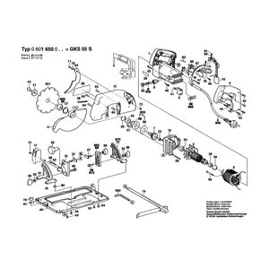 Запчасти для ручной циркуляной пилы Bosch GKS 55 S 220 V 0601650003, деталировка 1