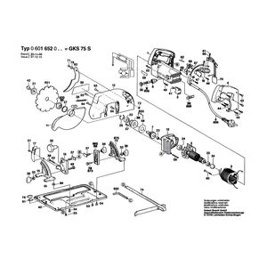 Запчасти для ручной циркуляной пилы Bosch GKS 75 S 220 V 0601652003, деталировка 1