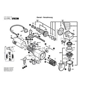 Запчасти для угловой шлифмашины Bosch GWS 7-115 230 V 0601700003, деталировка 1