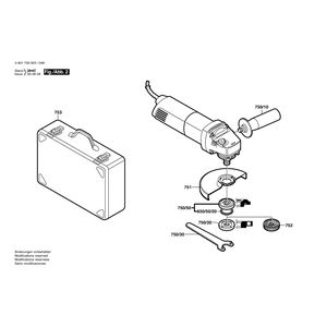 Запчасти для угловой шлифмашины Bosch GWS 7-115 230 V 0601700003, деталировка 2