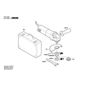Запчасти для угловой шлифмашины Bosch GWS 9-125 230 V 0601701003, деталировка 2