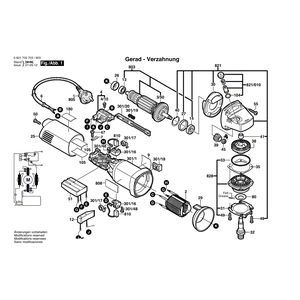 Запчасти для угловой шлифмашины Bosch GWS 10-125 C 230 V 0601702903, деталировка 1
