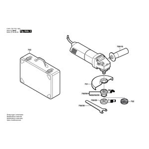 Запчасти для угловой шлифмашины Bosch GWS 10-125 C 230 V 0601702903, деталировка 2