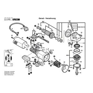 Запчасти для угловой шлифмашины Bosch GWS 10-125 CE 230 V 0601703773, деталировка 1