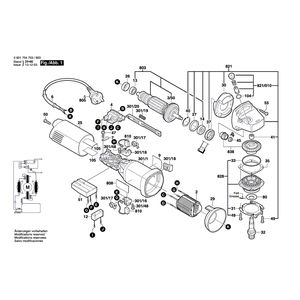 Запчасти для угловой шлифмашины Bosch GWS 14-125 C 230 V 0601704703, деталировка 1