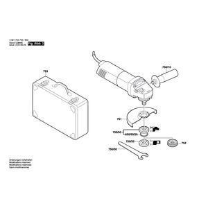 Запчасти для угловой шлифмашины Bosch GWS 14-125 C 230 V 0601704703, деталировка 2