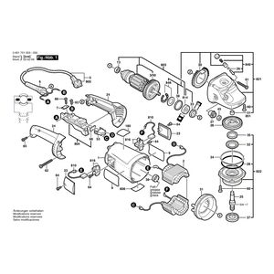 Запчасти для угловой шлифмашины Bosch GWS 20-180 230 V 0601751013, деталировка 1