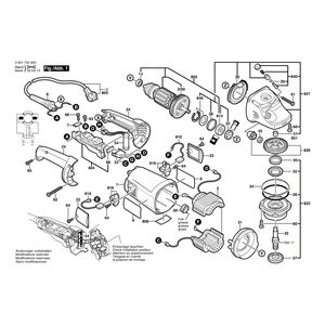 Запчасти для угловой шлифмашины Bosch GWS 230 J 230 V 0601752920, деталировка 1
