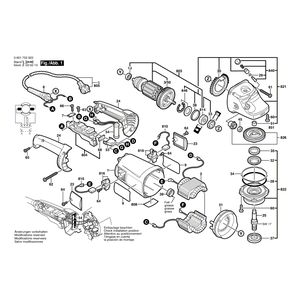 Запчасти для угловой шлифмашины Bosch GWS 2000-23 J 230 V 0601752922, деталировка 1