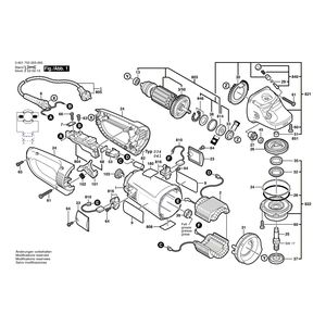 Запчасти для угловой шлифмашины Bosch GWS 23-180 230 V 0601753003, деталировка 1