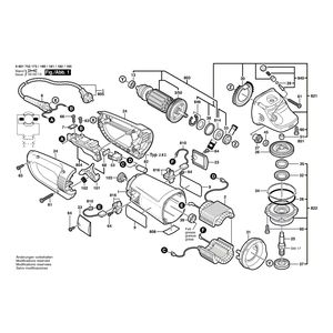 Запчасти для угловой шлифмашины Bosch GWS 23-180 + SDS 230 V 0601753173, деталировка 1