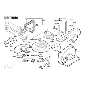 Запчасти для угловой шлифмашины Bosch GWS 23-180 + SDS 230 V 0601753173, деталировка 2