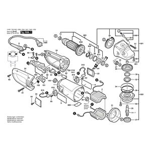 Запчасти для угловой шлифмашины Bosch GWS 25-180 230 V 0601755003, деталировка 1