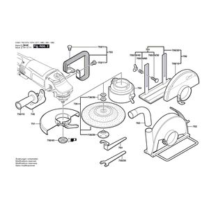Запчасти для угловой шлифмашины Bosch GWS 25-180 S 230 V 0601755073, деталировка 2