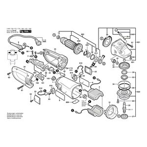 Запчасти для угловой шлифмашины Bosch GWS 25-180 230 V 0601755173, деталировка 1
