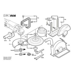 Запчасти для угловой шлифмашины Bosch GWS 25-180 230 V 0601755173, деталировка 2