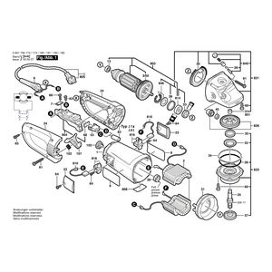 Запчасти для угловой шлифмашины Bosch GWS 25-230 230 V 0601756173, деталировка 1