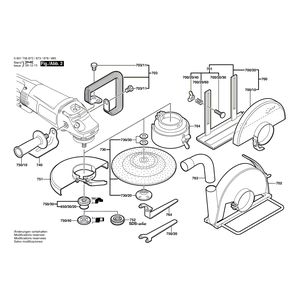 Запчасти для угловой шлифмашины Bosch GWS 25-230 J 230 V 0601756873, деталировка 2