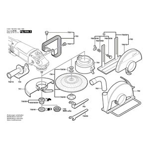 Запчасти для угловой шлифмашины Bosch GWS 25-230 J 230 V 0601756903, деталировка 2