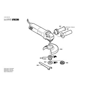 Запчасти для угловой шлифмашины Bosch GWS 10-125C 230 V 0601802573, деталировка 2