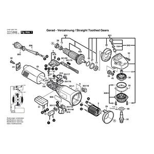 Запчасти для угловой шлифмашины Bosch GWS 10-125CE 230 V 0601803773, деталировка 1