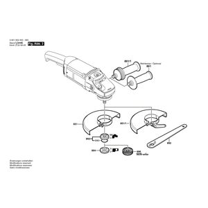 Запчасти для угловой шлифмашины Bosch GWS 20-230 H 230 V 0601850003, деталировка 2