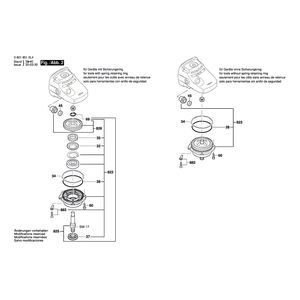 Запчасти для угловой шлифмашины Bosch GWS 21-180 H 230 V 06018510L4, деталировка 2