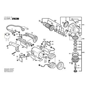 Запчасти для угловой шлифмашины Bosch GWS 21-230 H 230 V 0601852003, деталировка 1