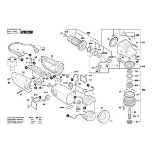 Запчасти для угловой шлифмашины Bosch GWS 24-180 B 230 V 0601853003, деталировка 1