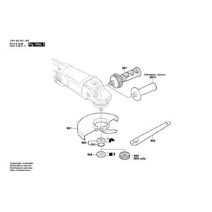Запчасти для угловой шлифмашины Bosch GWS 24-230 JB 230 V 0601854903, деталировка 2