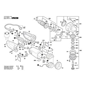 Запчасти для угловой шлифмашины Bosch GWS 26-230 B 230 V 0601856003, деталировка 1