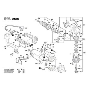 Запчасти для угловой шлифмашины Bosch GWS 26-230 H 230 V 0601856403, деталировка 1